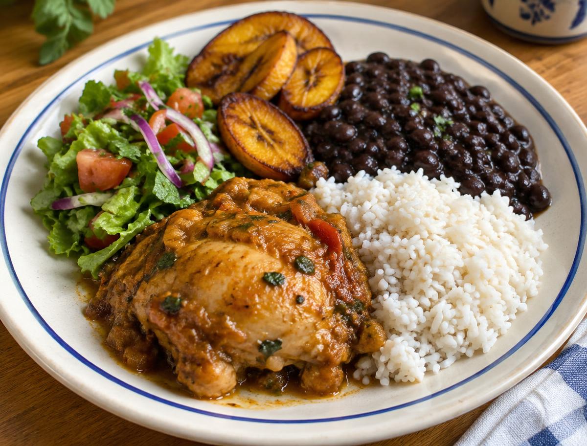 Homemade braised chicken lunch plate